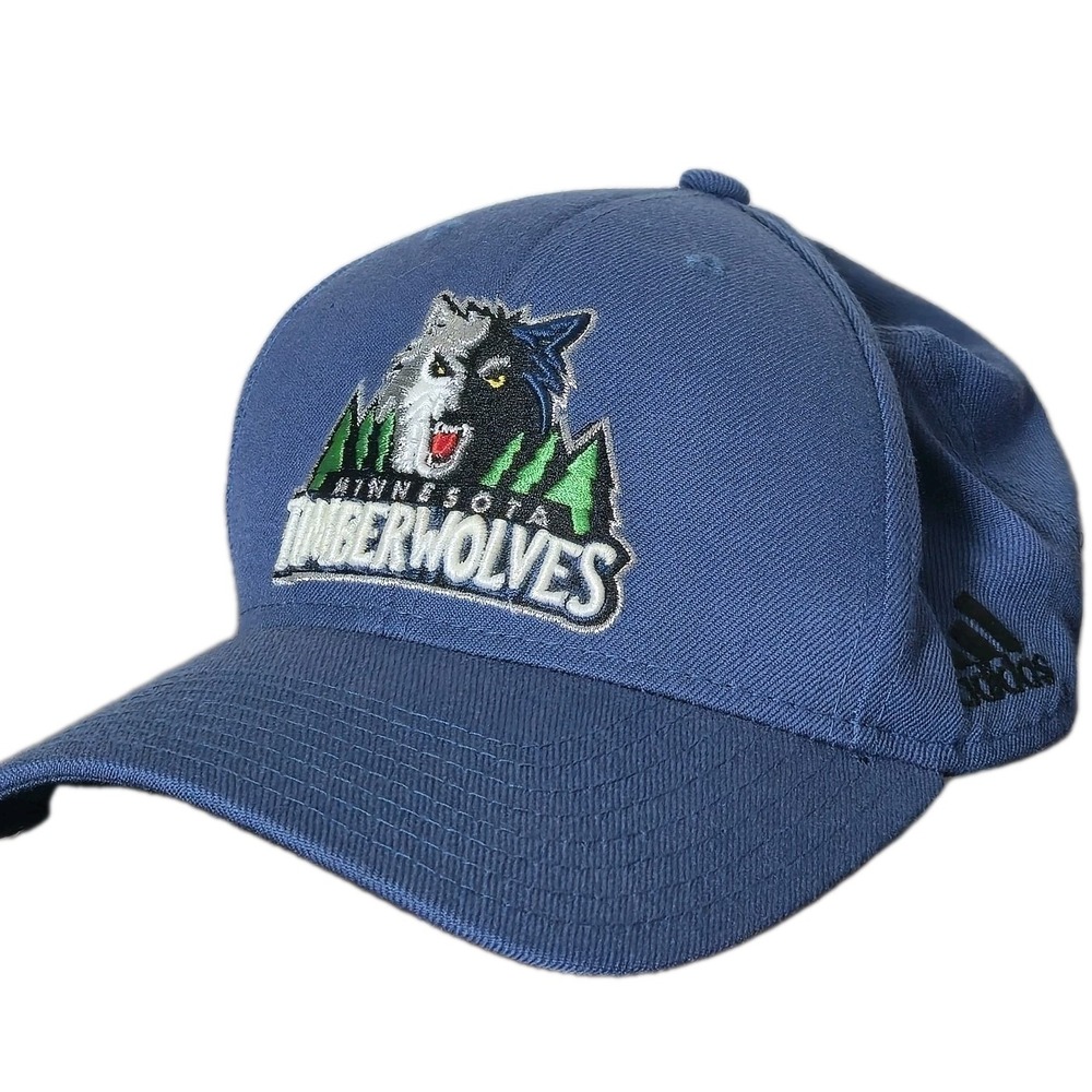 Vintage Minnesota Timberwolves Hat Blue NBA Basketball Adidas Cool Sports